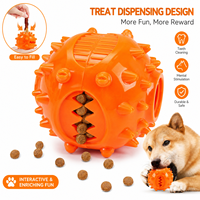 Balle distributrice de friandises en TPR pour chien, jouet à mâcher dentaire à picots pour l'alimentation interactive et couleur personnalisée, vente en gros