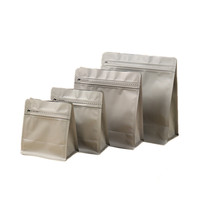 Sachet à fond plat personnalisé imprimé en usine, sac à soufflet refermable à 8 soudures latérales avec fermeture éclair