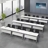 Petit bureau en métal Bureau blanc bon marché Formation Table de conférence pliante Table pliable de direction