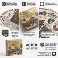 Cartes de collection de motos rétro personnalisées OEM, lot de cartes d'histoire de motos classiques en gros avec boîte personnalisée