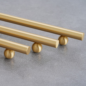 Brass Furniture Handle Bar Drawer Wardrobe French Style Durable Forged <b>Copper</b> Natural Color Glaze - Product Image 1
