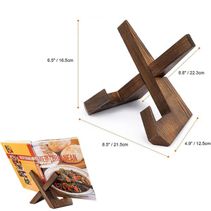 Wooden Recipe Rack Solid <b>Pine</b> Modern Design Durable Kitchen Reading <b>Shelf</b> for Home Use - Product Image 5