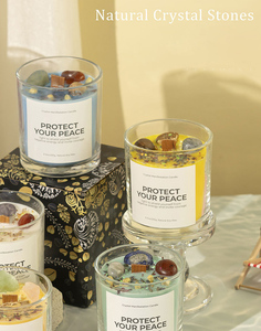 LANJO - Juego de Velas de Cristales Curativos de Marca Propia, Velas de Cera de Soja Ecológicas de Larga Duración con Aroma de Lujo para Halloween - Product Image 5