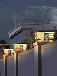 Lampe de jardin en aluminium moulé sous pression étanche IP65 verre épais LED porte de cour lampe à colonne murale solaire carrée - Product Image 4