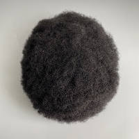 Vente en gros de 6 ''cheveux humains indiens base de dentelle complète remplacement hommes toupet Afro Curl hommes toupet afro perruques pour hommes noirs