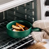 Noordse keramische saladekom met enkele handgreep, ontbijtgranen- en fruitkom, effen kleur, dessert-, soep- en noedelkom, speciaal voor de magnetron.
