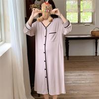 Vente en gros d'usine/OEM [3218 avec coussin de poitrine] Robe de maternité post-partum en modal pour l'automne/hiver, pour l'allaitement