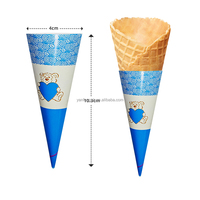 Gobelets à crème glacée jetables biodégradables imprimés personnalisés de qualité alimentaire porte-manchons coniques en papier