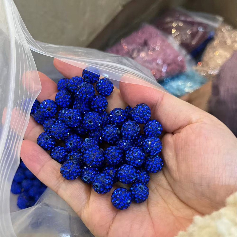 Rhinestone Clay Beads Findings Crystal Disco Ball Spacer Bead Rhinestone Ball for Jewelry Making