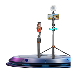 <span class=keywords><strong>Stabilisateur</strong></span> <span class=keywords><strong>portable</strong></span> intelligent IA à quatre axes anti-tremblement avec lumière d'appoint rétractable, perche à selfie et support de téléphone pour téléphones mobiles sportifs - Product Image 2