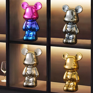 Carftsoul รูปหมีแบบทำมือตู้ทีวีรูปหมีสมัยใหม่สุดสร้างสรรค์ตกแต่งด้วยวัสดุเซรามิกสไตล์รุนแรงด้วยไฟฟ้า - Product Image 1