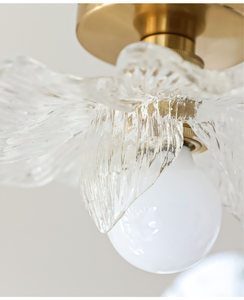 Plafonnier nordique minimaliste en cuivre massif et résine, lampe au design floral créatif pour couloir, entrée, balcon et <span class=keywords><strong>dressing</strong></span> - Product Image 4