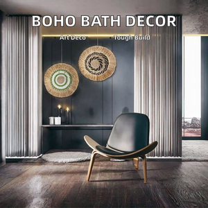GZDH Décoration murale durable Art Déco verte et noire en macramé de bambou, mini lune pour usage domestique et commercial - Product Image 2