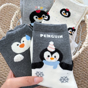 Penguin Crew <b>Socks</b> Women Soft Cozy Anime Cartoon <b>Winter</b> Style Youth Size One Size - Product Image 1