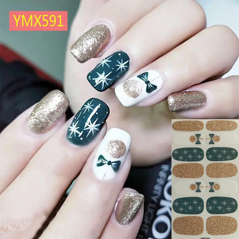 Christmas nails are all decals nail polish