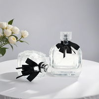 Fabricant de boîte de parfum plate transparente de forme unique emballage vide flacon de parfum vaporisateur de luxe 30ml 50ml 100ml