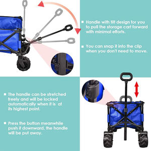Custom Foldable Multipurpose Terrain <b>Camping</b> <b>Trolley</b> Outdoor Courtyard Garden Beach Folding Wagon Cart - Product Image 6