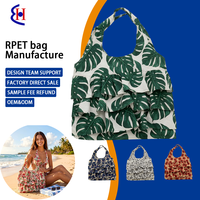 Sac de courses pliable et portable à motif de dessin animé avec volants en cascade et longue poignée, sac de marché compact enroulable, mode féminine