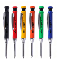 Lot de crayons de menuisier en gros, crayon de menuisier à trou profond de 2,8 mm avec taille-crayon, outil de marquage pour le travail du bois avec logo personnalisé