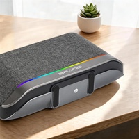 Altavoz Bluetooth de Pared con Batería Extraíble, Altavoz de Tela con Luz RGB, Sistema de Subwoofer Portátil para el Hogar