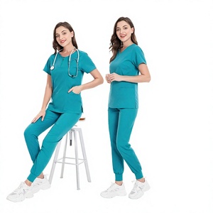 Ensemble de blouses d'infirmière à séchage rapide, col en V, uniforme médical et pantalon de jogging - Product Image 3
