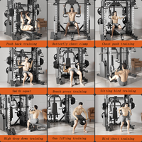 Machine de fitness tout-en-un intégrée pour la maison : Smith Machine à double pile de poids, Functional Trainer et Power Rack