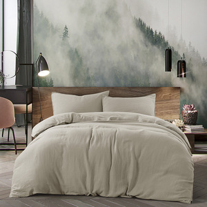 Estilo nórdico de algodón y lino 4 piezas Textiles para el hogar Naranja Color sólido Ropa de <span class=keywords><strong>cama</strong></span> Juego de <span class=keywords><strong>cama</strong></span> de lino belga - Product Image 6