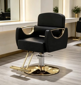 Chaise de barbier professionnelle moderne en métal avec fonction de massage hydraulique pour salons de coiffure, gymnases et utilisation en extérieur - Product Image 1