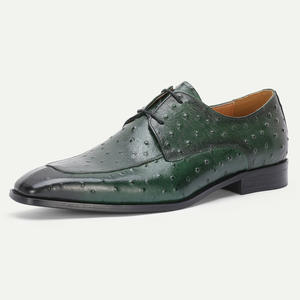 Zapatos de Cuero Genuino con Cordones y Punta Redonda para Otoño, con Diseño de Lunares, Antideslizantes y Ligeros para Vestimenta Formal de Negocios para Hombre - Product Image 1
