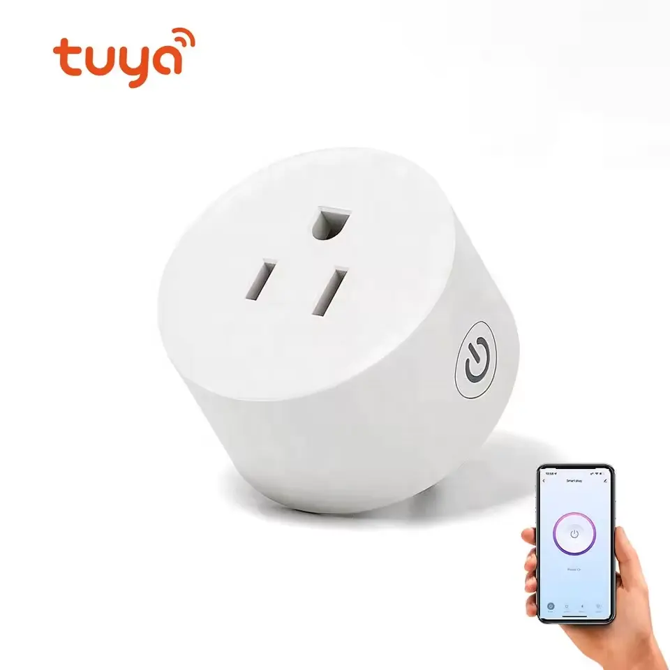 10A Smart Home Automation Alexa Voice Control Mini US Power Outlet Tuya WiFi Smart Plug Socket