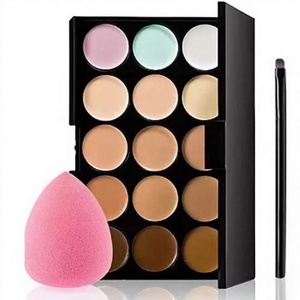 15-Farben <span class=keywords><strong>Concealer</strong></span> <span class=keywords><strong>Foundation</strong></span> Creme Konturierungs-<span class=keywords><strong>Set</strong></span> mit Drei-Pinsel-Puff-<span class=keywords><strong>Set</strong></span> für Alle Hauttypen - Product Image 1