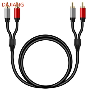 Dajiang OEM tùy chỉnh 2RCA để 2RCA cáp mạ vàng 2 <span class=keywords><strong>RCA</strong></span> nam đến 2 <span class=keywords><strong>RCA</strong></span> nam Stereo Cáp âm thanh cho rạp hát tại nhà HDTV - Product Image 2