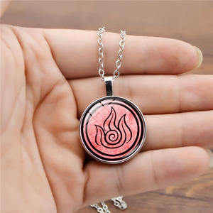 Nouveau <span class=keywords><strong>Avatar</strong></span> le dernier maître de l'air verre Cabochon pendentif collier Air nomade feu eau tribu bijoux cadeau pour homme - Product Image 5