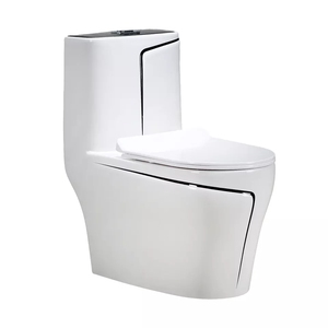Sanitarios Inodoros Wc Gold Line Design Bathroom Ceramic One-Piece Gold White Colored <strong>Toilets</strong> Bowl - Product Image 5