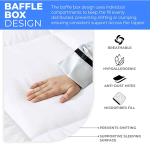 Surmatelas rafraîchissant extra épais, coussin <span class=keywords><strong>de</strong></span> matelas anti-douleur, protège-matelas matelassé doux, garnissage alternatif au <span class=keywords><strong>duvet</strong></span> surdimensionné - Product Image 3