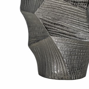 Vaso in metallo moderno con texture, design scultoreo per soggiorno, camera da letto, decorazione per la casa. - Product Image 5