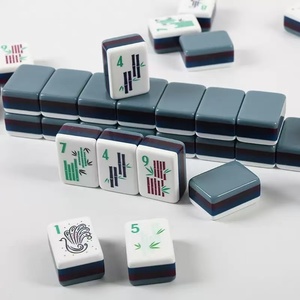 Factory direct retail in stock, navy blue 4-layer acrylic American mahjong, ideal for family games and <b>entertainment</b> - Product Image 1