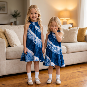 Nuevo Vestido de Playa de Verano para Bebés Niñas, Estilo Casual, Marca IYARA, con Bordado, Tie Dye, Transpirable, de Rayón, sin Mangas, Mini - Product Image 2