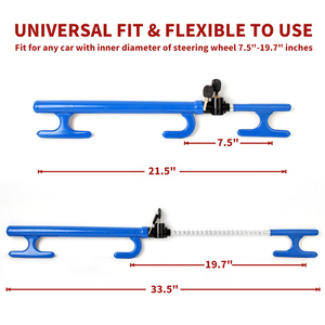 Serrure de <span class=keywords><strong>volant</strong></span> universelle à double crochet avec clés <span class=keywords><strong>Barre</strong></span> de sécurité <span class=keywords><strong>antivol</strong></span> pour voiture berline SUV Truck-Pas d'alarme - Product Image 2