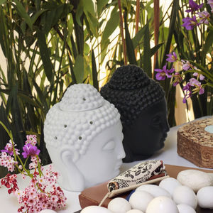 Brûleur d'huile essentielle en céramique en forme <span class=keywords><strong>de</strong></span> grosse tête <span class=keywords><strong>de</strong></span> <span class=keywords><strong>Bouddha</strong></span>, brûleur <span class=keywords><strong>de</strong></span> cire fondue pour la décoration <span class=keywords><strong>de</strong></span> la maison, pour les saisons printemps et été - Product Image 2