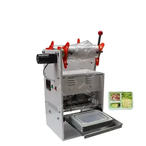 Desktop packaging sealer manual food tray sealing machine for plastic containers