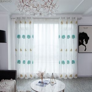 Fabbrica diretta di lusso di alta qualità USA tende foglie <span class=keywords><strong>oro</strong></span> ricamato bianco tende trasparenti per il soggiorno - Product Image 1