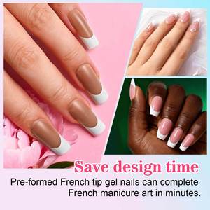 Venta al por Mayor de 150 Uñas Artificiales, Puntas de Uñas de Gel Francés, Uñas Postizas Cortas en Forma de Almendra y Cuadradas para Decoración de Uñas - Product Image 4