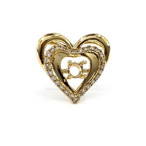 Collier Pendentif Charme en Or Jaune Massif 18 carats avec Diamant Véritable Semi-Monté, Conception Personnalisée, Qualité Supérieure, Fabrication Chinoise pour Femme - Product Image 1
