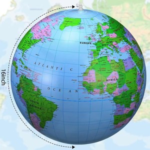 Globe gonflable transparent de 16 pouces en PVC, idéal pour l'éducation géographique des enfants et comme jouet de plage – Nouveauté très prisée - Product Image 5