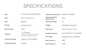 Récepteur RadioMaster XR1 Nano ELRS Multi-fréquence Semtech LR1121 2.4GHz 900MHz Double Bande 100mW ExpressLRS K1000Hz RX <span class=keywords><strong>pour</strong></span> <span class=keywords><strong>Drone</strong></span> <span class=keywords><strong>FPV</strong></span> - Product Image 5