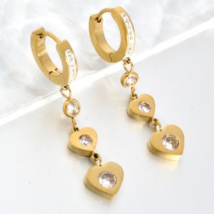 Boucles d'oreilles pendantes en forme de pompon personnalisées unisexes en acier inoxydable 316 plaqué or 18 carats Zeadear - Product Image 6