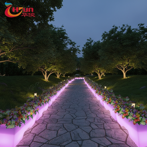 Pot de fleurs LED lumineux pour extérieur, décoration de jardin, balcon, patio, imperméable, revêtement PE, 16 couleurs changeantes, télécommande - Product Image 3