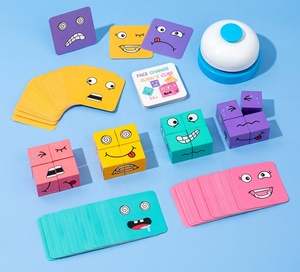 Cube d'expressions faciales en bois pour enfants, jeu de bureau amusant parent-enfant, jouet éducatif précoce pour développer l'intelligence - Product Image 6