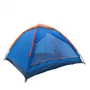 3-4 Person <b>Single</b> Layer Camping <b>Tent</b> Blue Rainproof Outdoor <b>Tent</b> for Couple Camping Three Seasons Use - Product Image 3